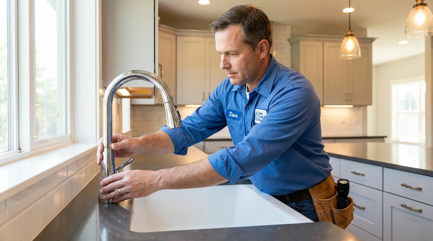 Kitchen faucet installation by Johns Plumbing LLC in Keene